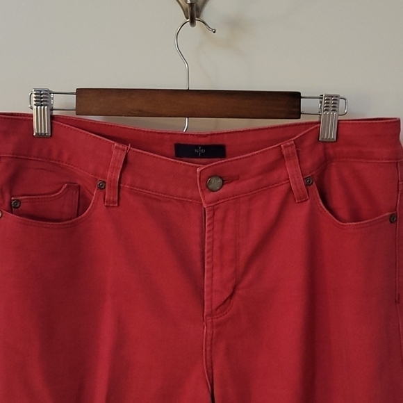 3/$30 VTG NYDJ Red Denim Midrise Ankle Holiday Jeans 34 x 28 Size 10 - Picture 3 of 10